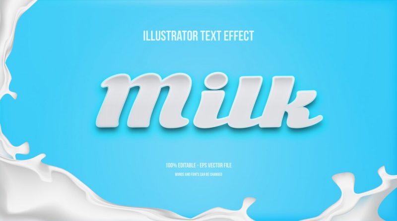 Milk text style effect Premium Vector