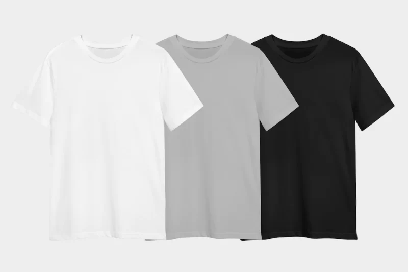 Minimal t-shirt set for apparel ad Free Photo