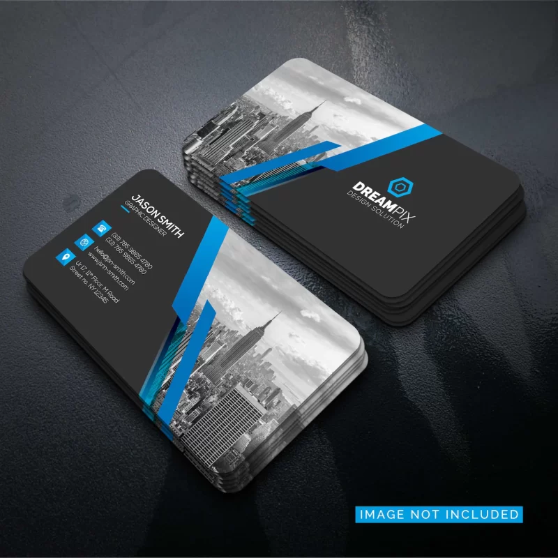 Mockup of business card with photo of city Free Psd