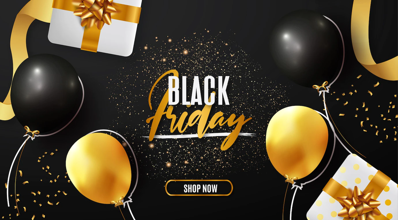 Moden Black Friday Sale Banner With Realistic Elements 1361 2977