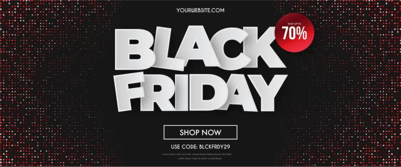 Modern black friday sale background with abstract red dots Free Vector