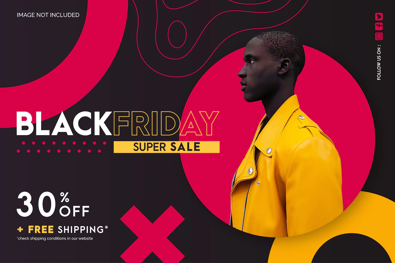 Modern Black Friday Sale Banner With Abstract Shapes 1361 2814