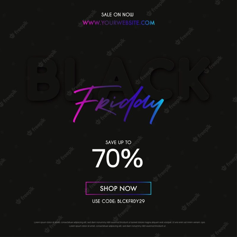 Modern black friday sale banner with minimal design Free Vector