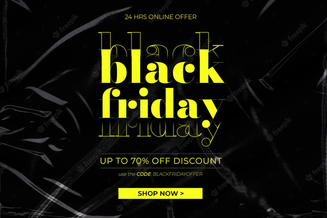 Modern Black Friday Sale Banner With Wrinkled Plastic Background 1361 2845