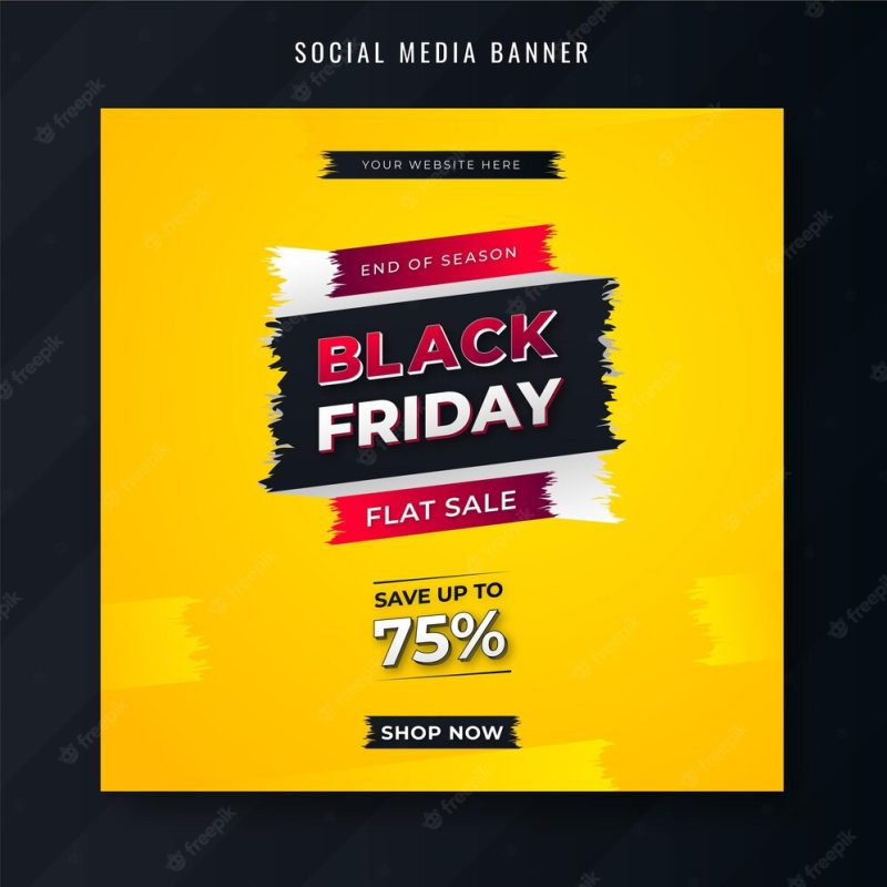 Modern black friday social media post for sale banner promotional ads poster Premium Vector