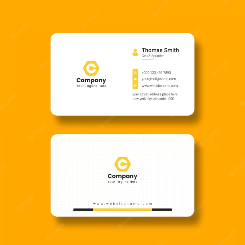 Modern and clean business card template Free Psd