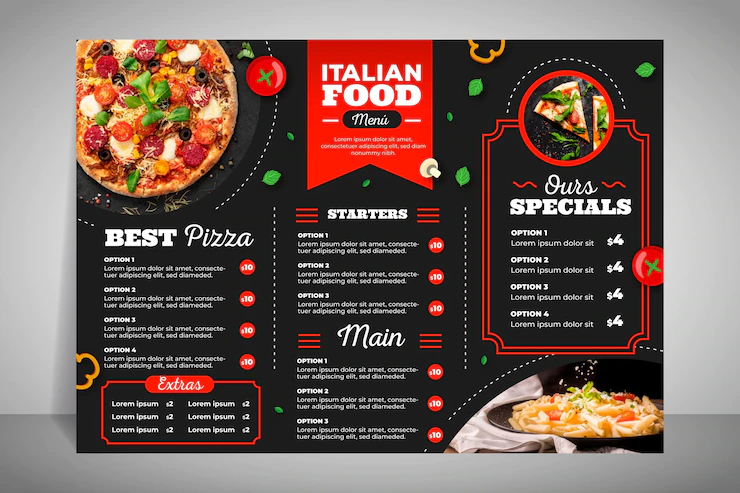 Modern Restaurant Menu Pizza 52683 48984