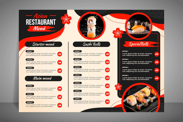 Modern Restaurant Menu Sushi 52683 48985