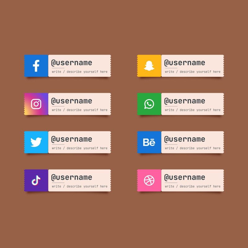 Modern social media lower third collection Free Vector