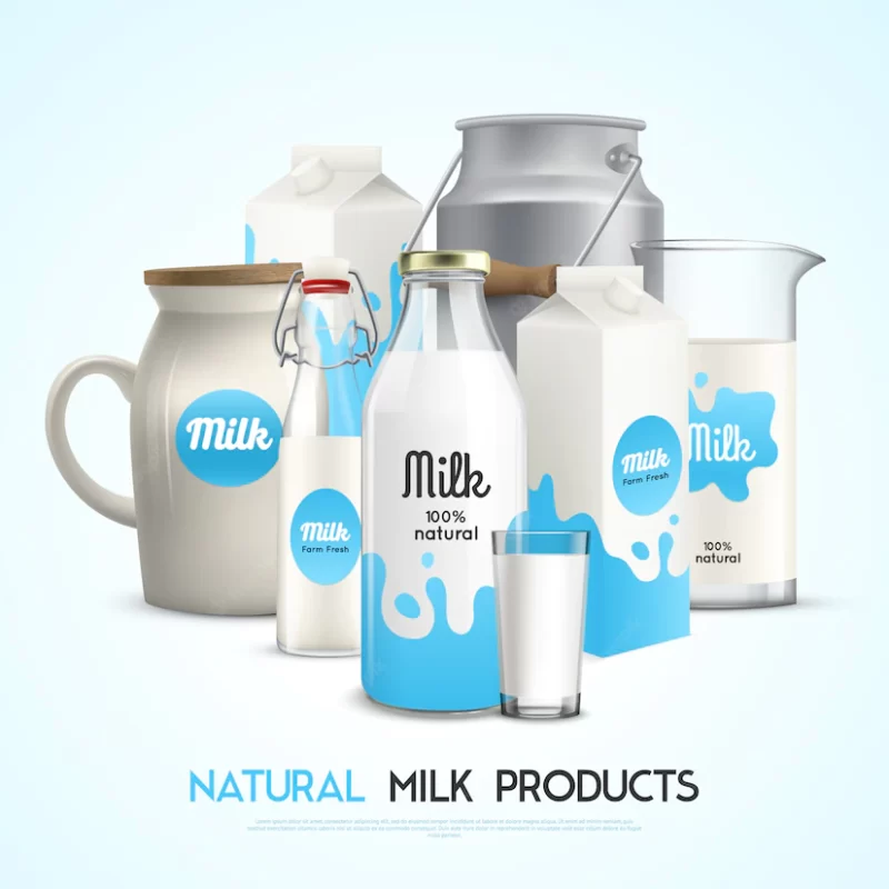 Natural milk products template Free Vector