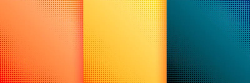 Nice halftone wallpaper background set of three Free Vector