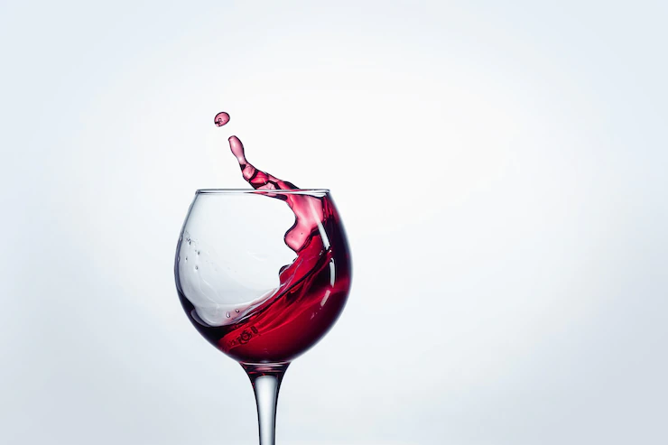 One Wine Glass With Red Wine Against White 155003 43083