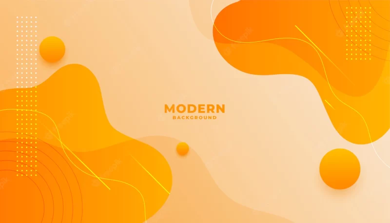 Orange background with fluid gradient wavy shapes Free Vector