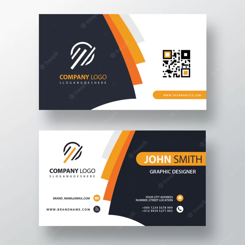 Orange elegant corporate card Free Psd