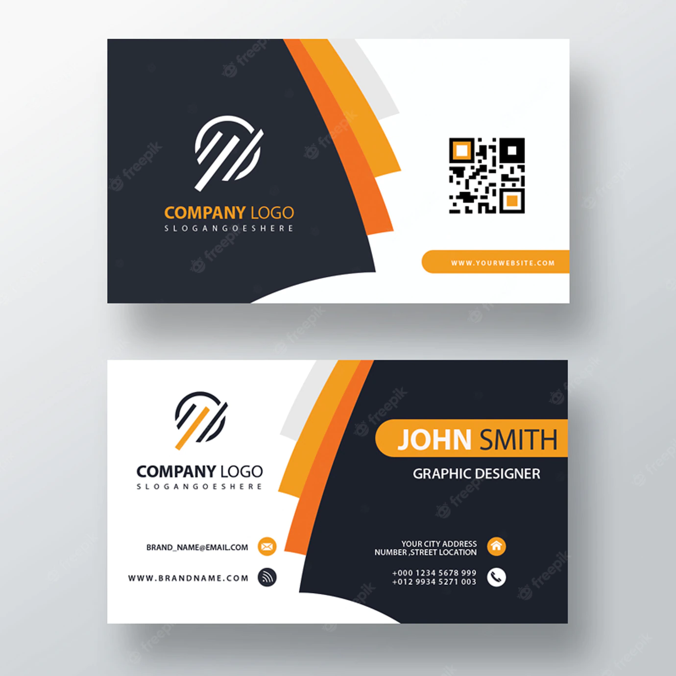 Orange Elegant Corporate Card 1409 767