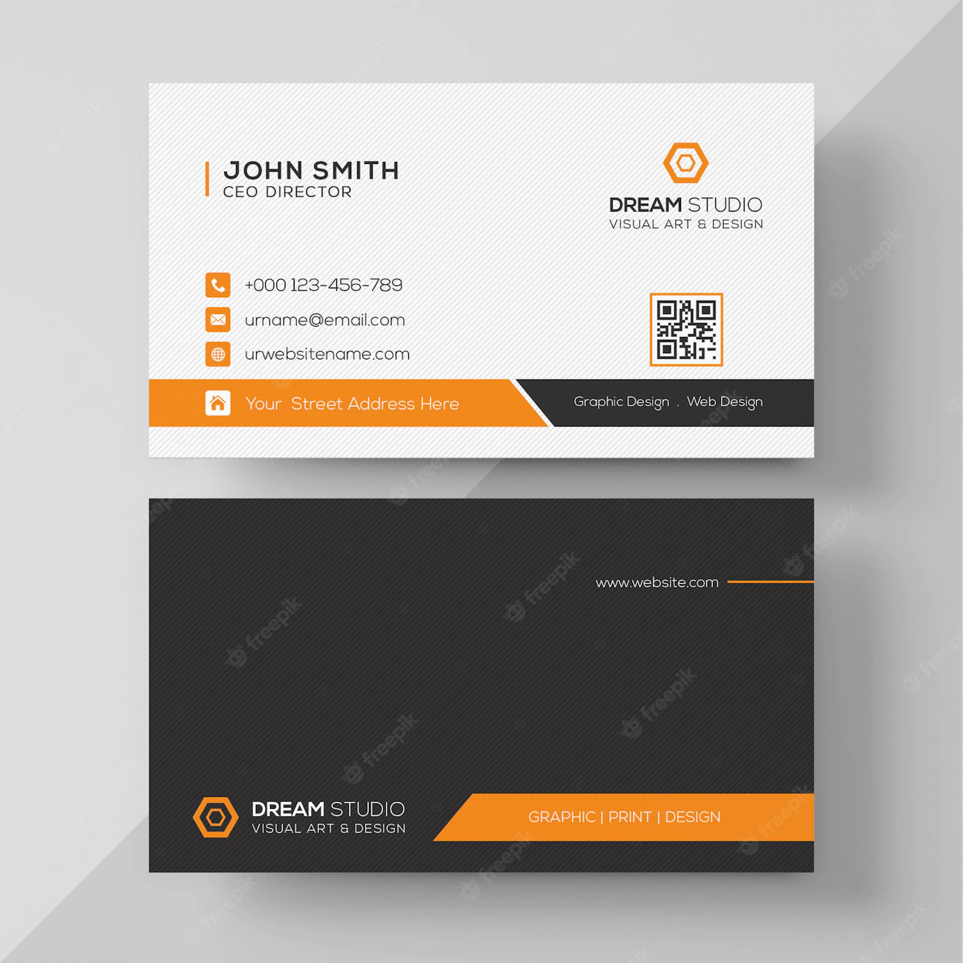 Orange Elegant Corporate Card 1435 1096