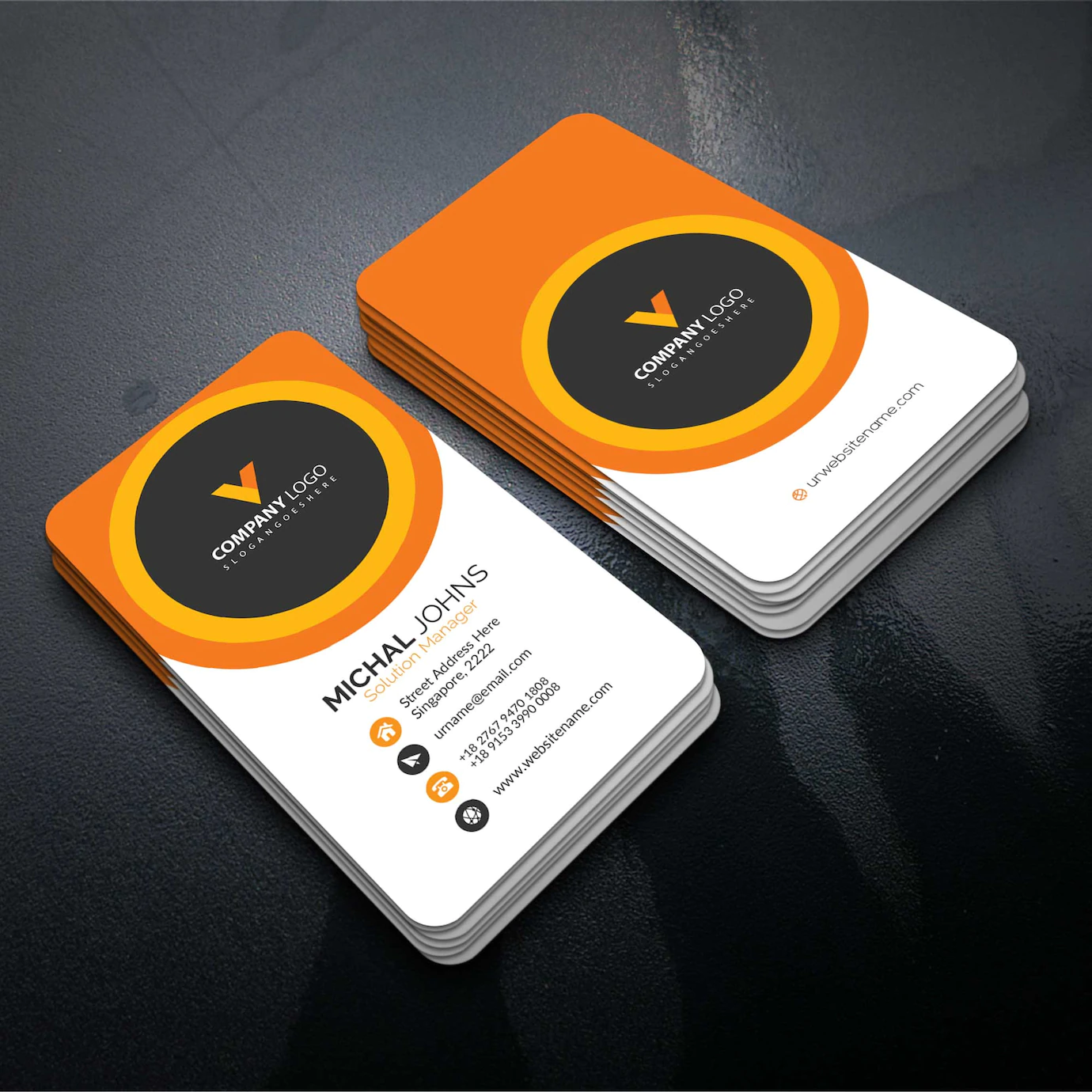 Orange Elegant Corporate Card 1435 1184