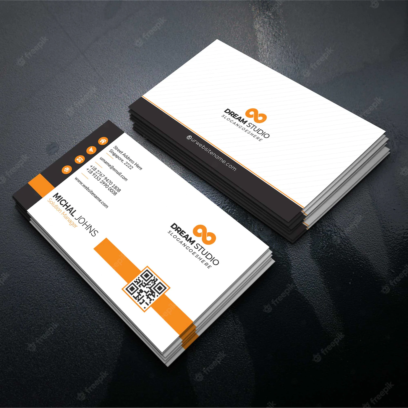 Orange Elegant Corporate Card 1435 1220