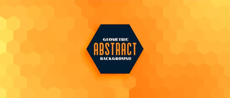 Orange yellow geometric hexagonal pattern banner Free Vector