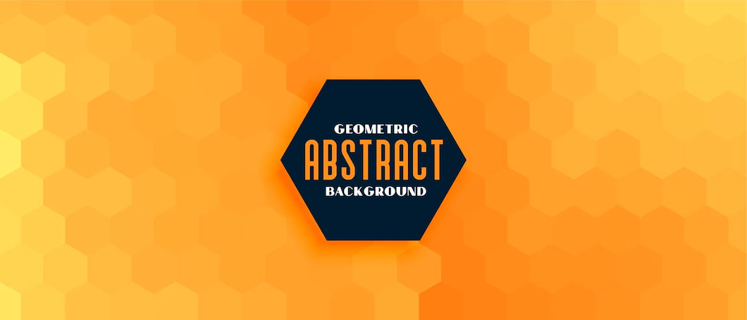 Orange Yellow Geometric Hexagonal Pattern Banner 1017 32682