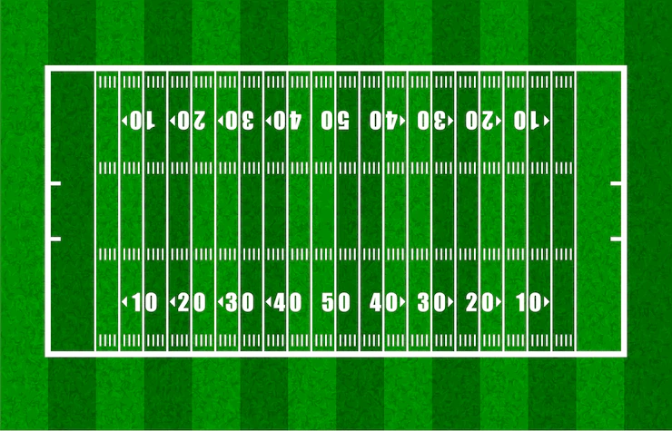 Overview American Football Field Showing Yard Lines 1284 41292