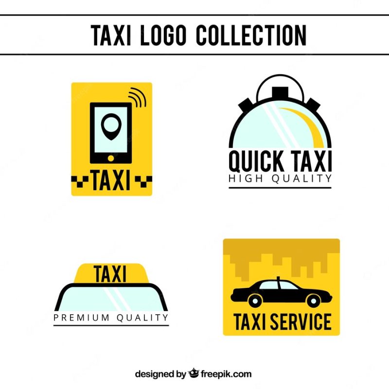 Pack of modern taxi logos Free Vector