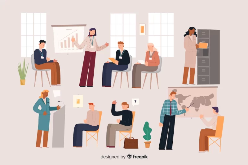 People at the office Free Vector