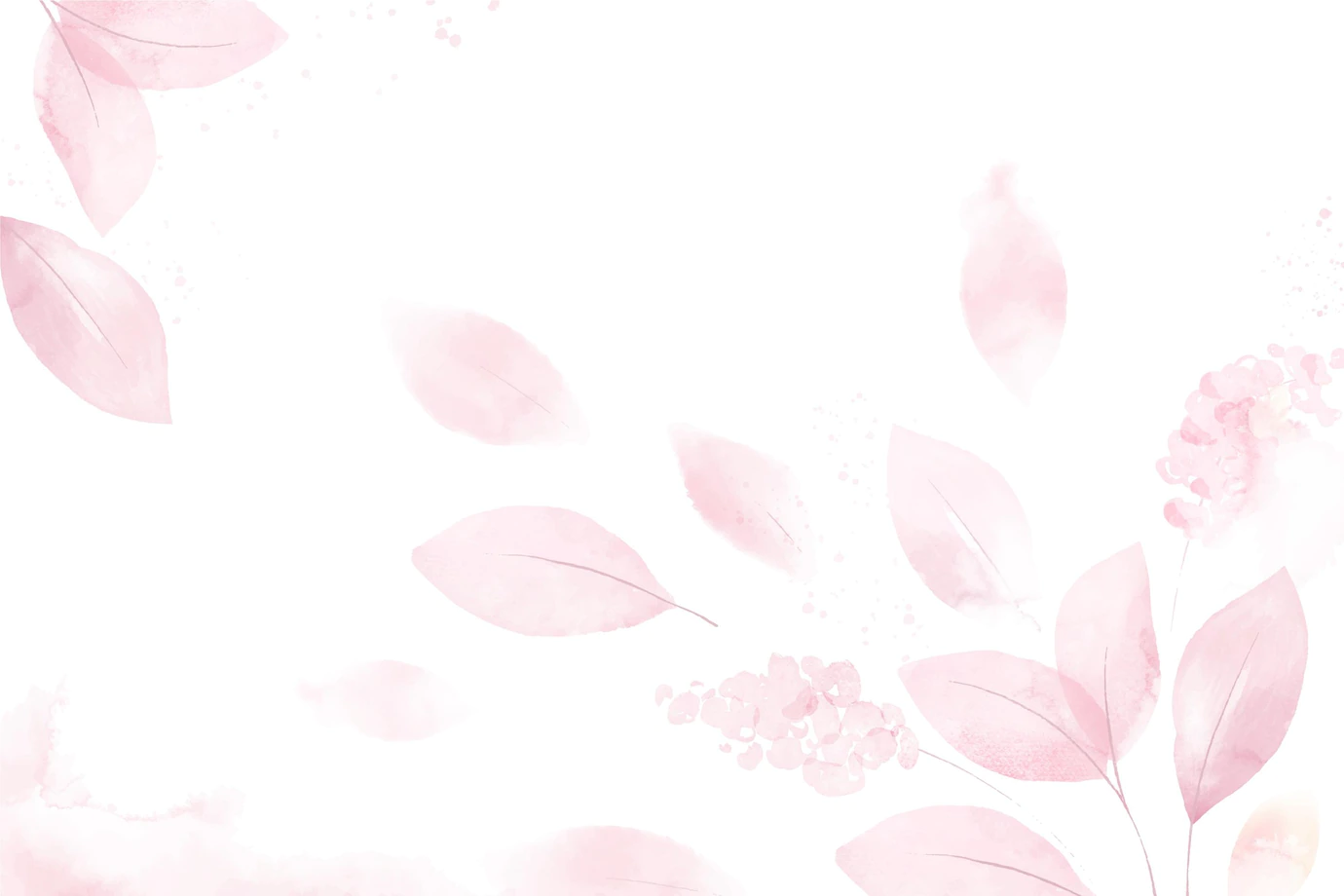 Pink Watercolor Leaves Background 23 2148907681