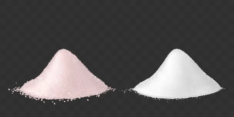 Pink and white natural sea salt piles Free Vector