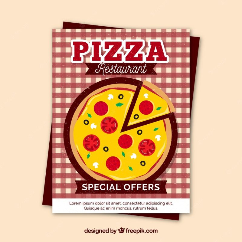 Pizza brochure with special offers Free Vector