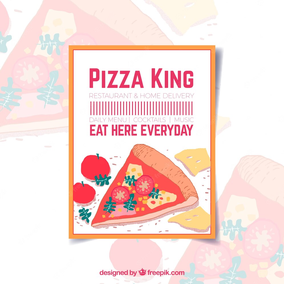 Pizza Brochure With Text Eat Here Everyday 23 2147642824