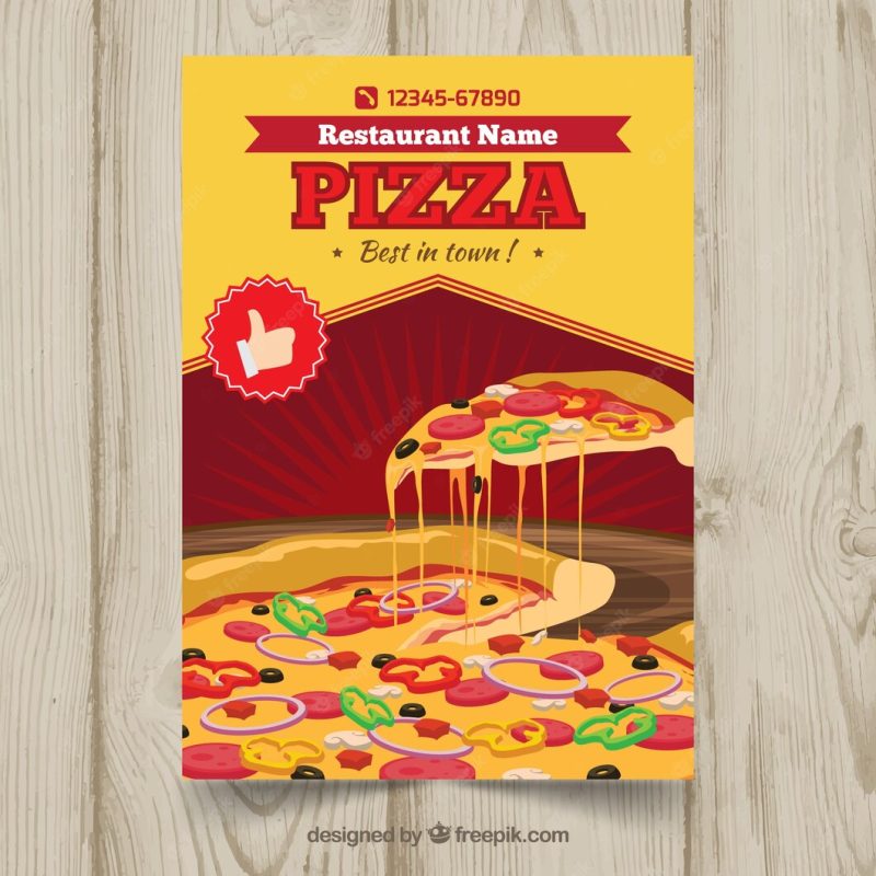 Pizza and cheese brochure Free Vector