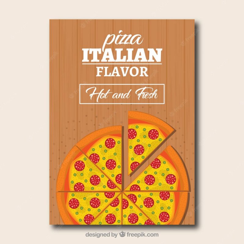 Pizza and cheese brochure Free Vector