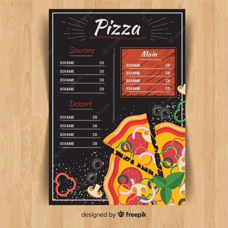 Pizza flyer menu Free Vector