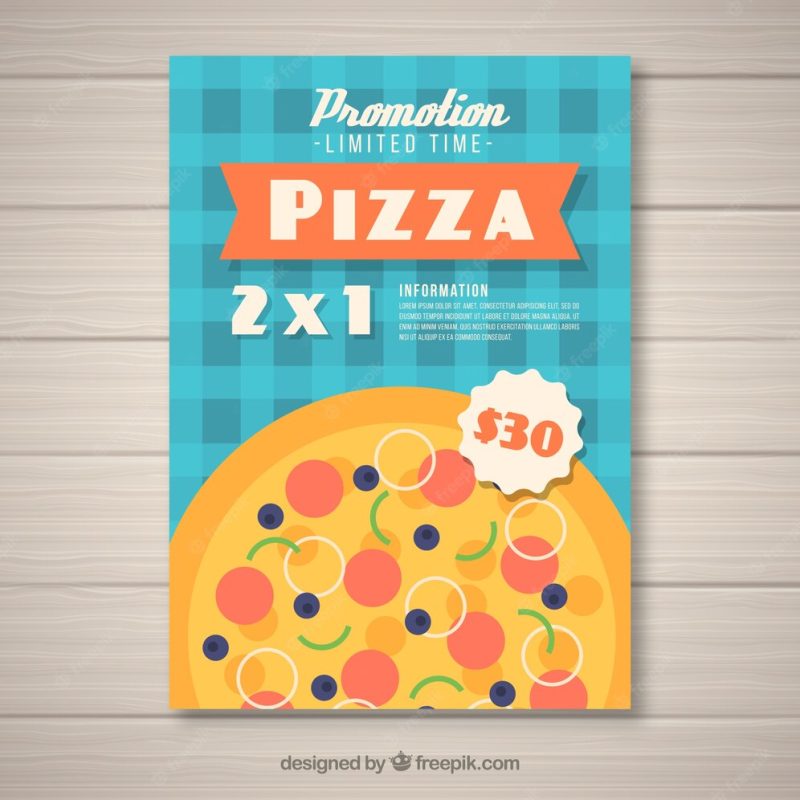 Pizza offer brochure Free Vector