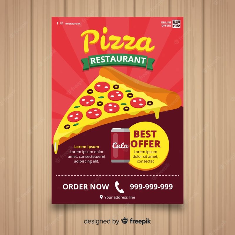 Pizza restaurant flyer Free Vector