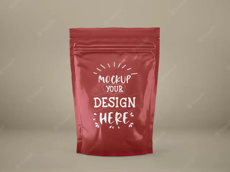 Plastic bag, foil pouch bag packaging. package for branding and identity. Free PSD