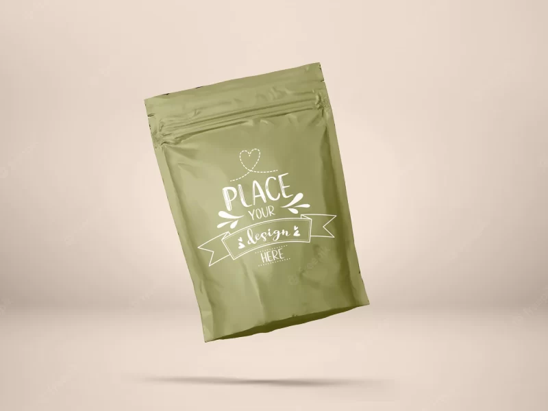 Mockup Plastic bag, foil pouch bag packaging Free PSD