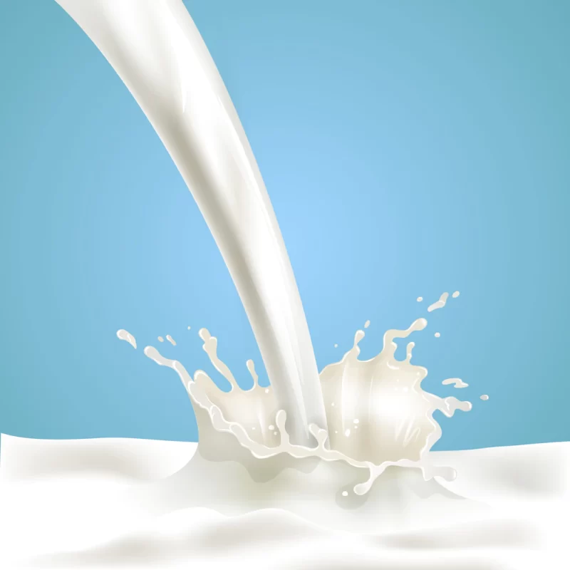 Pouring milk with splash ad poster Free Vector