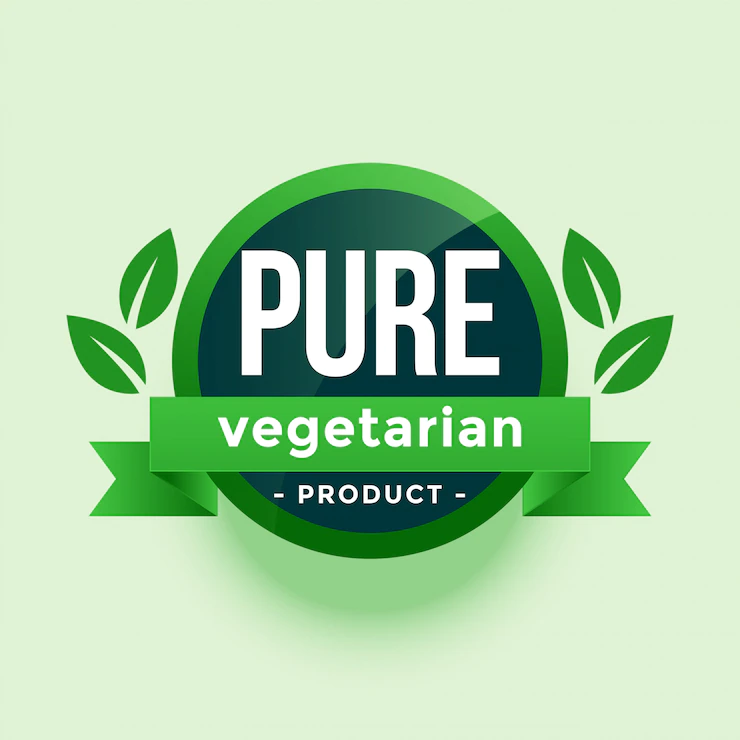 Pure Vegetarian Product Green Leaves Label 1017 25453