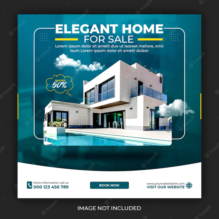 Real Estate House Property Instagram Post Square Web Banner Promo Template 202595 440