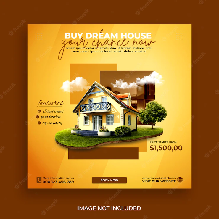 Real Estate House Social Media Post Square Banner Template 202595 458