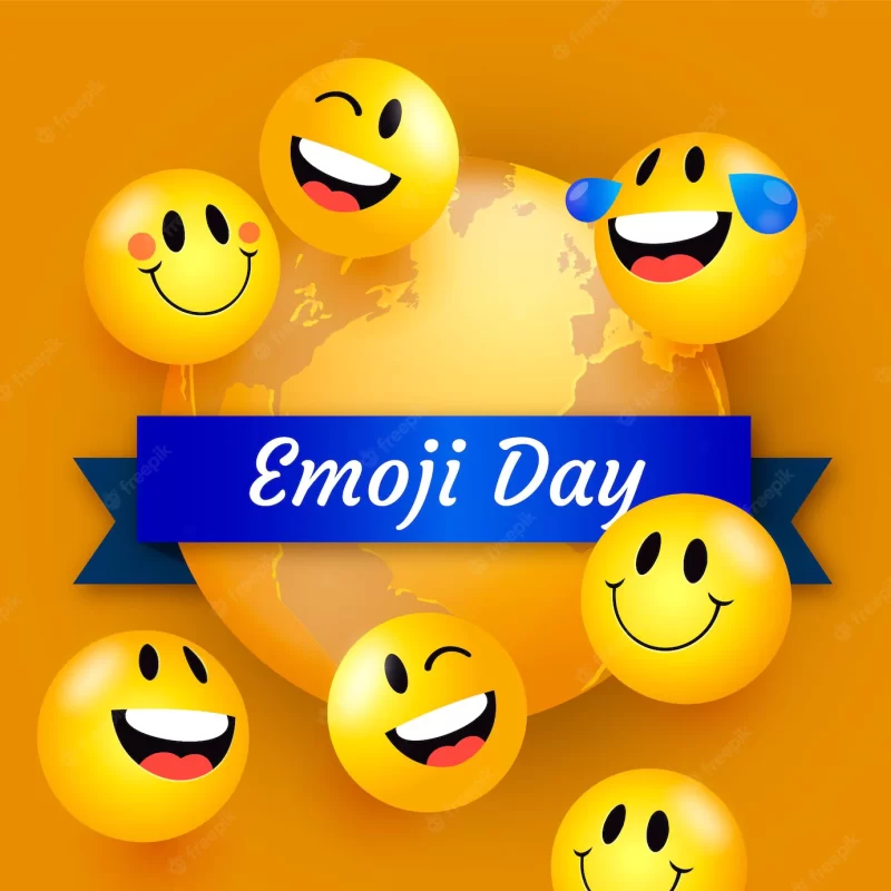 Realistic 3d world emoji day illustration Free Vector