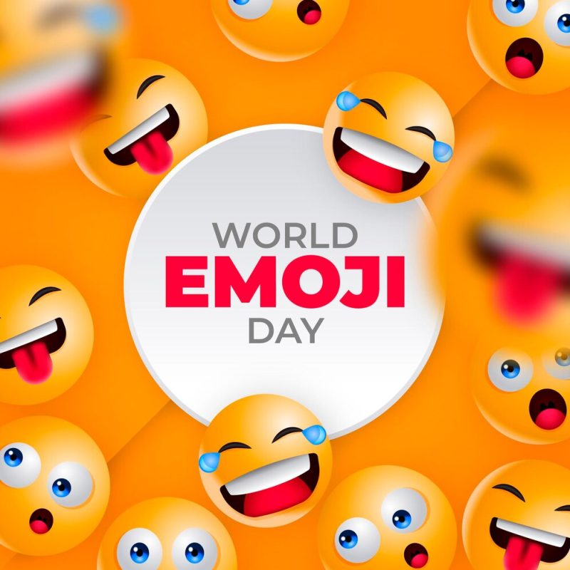 Realistic 3d world emoji day illustration Free Vector