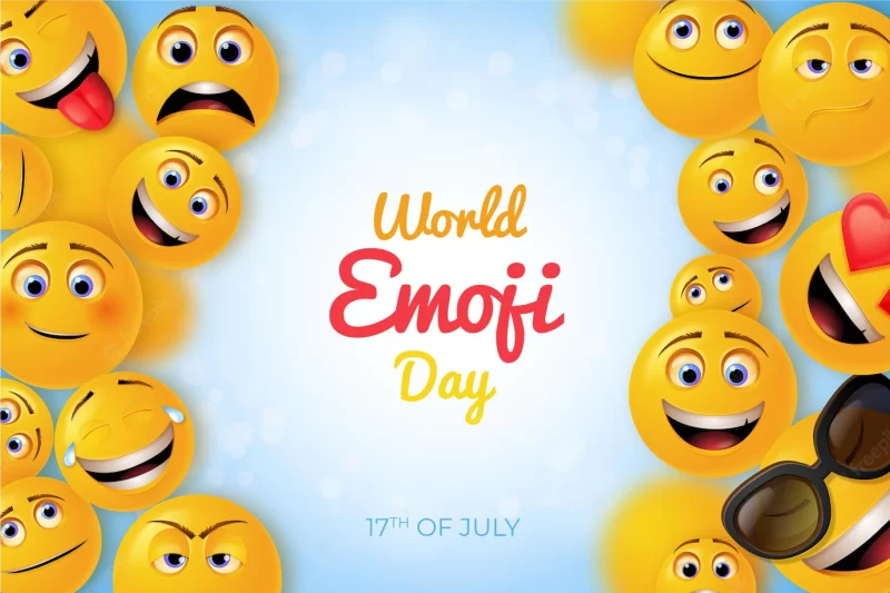 Realistic 3d world emoji day illustration Free Vector