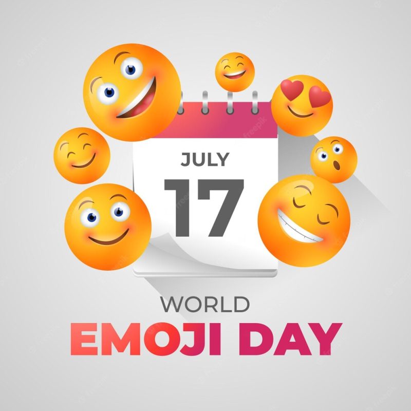 Realistic 3d world emoji day illustration Free Vector