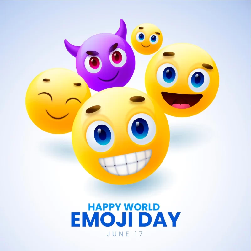 Realistic 3d world emoji day illustration Free Vector