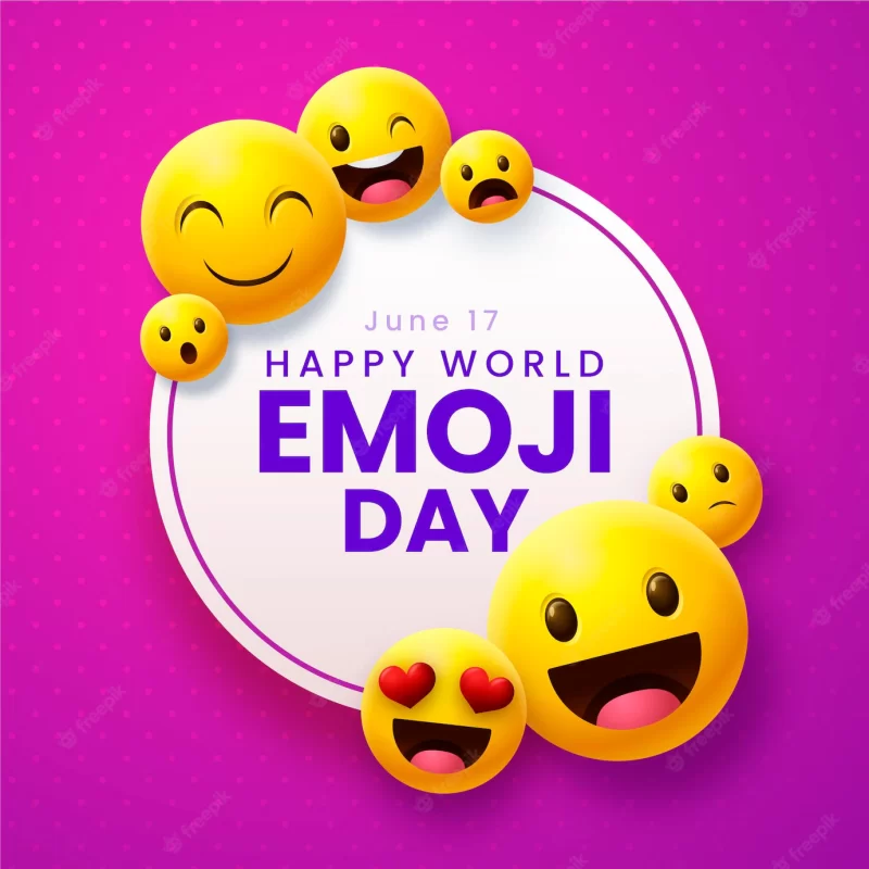 Realistic 3d world emoji day illustration Free Vector