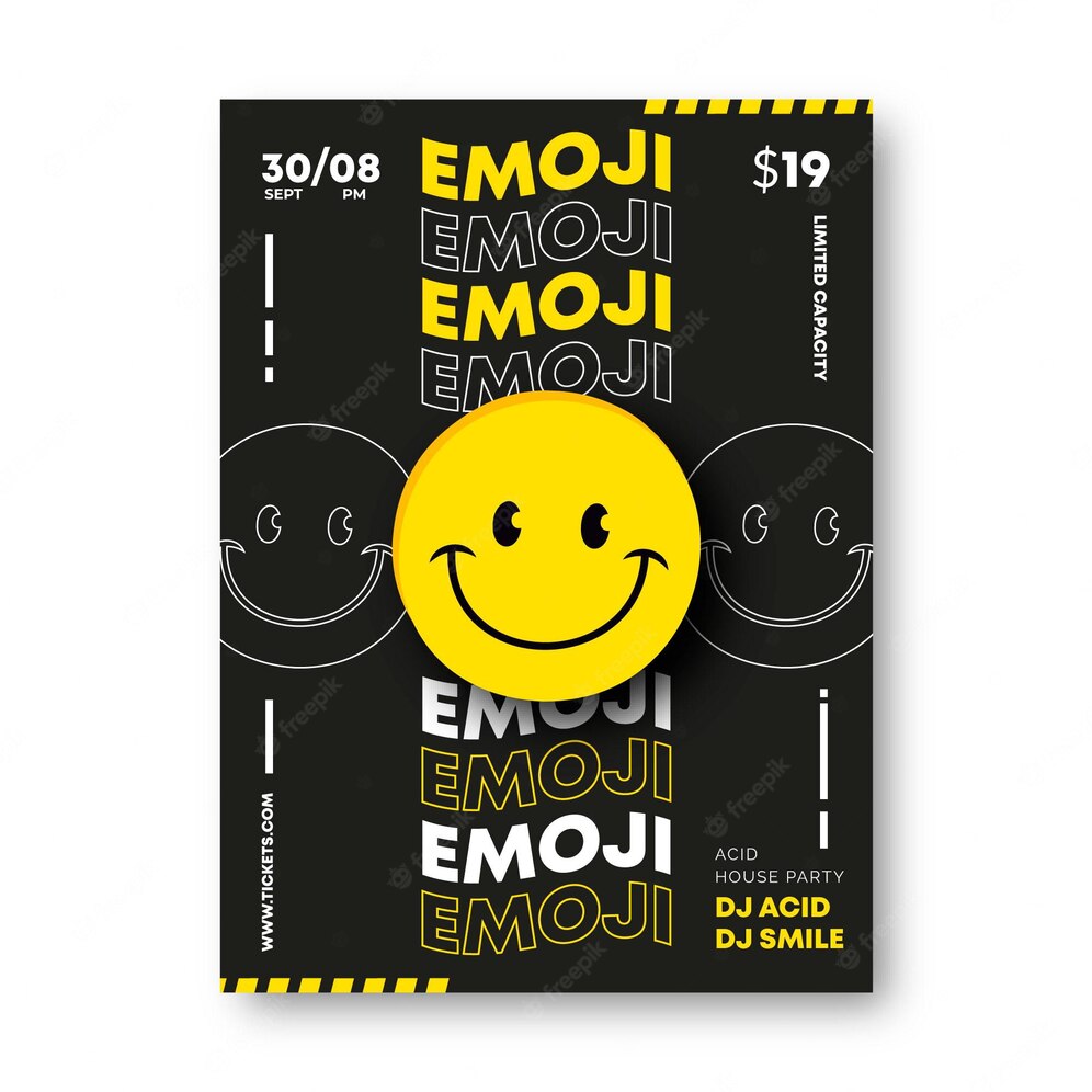 Realistic Acid Emoji Poster Template 23 2148921444