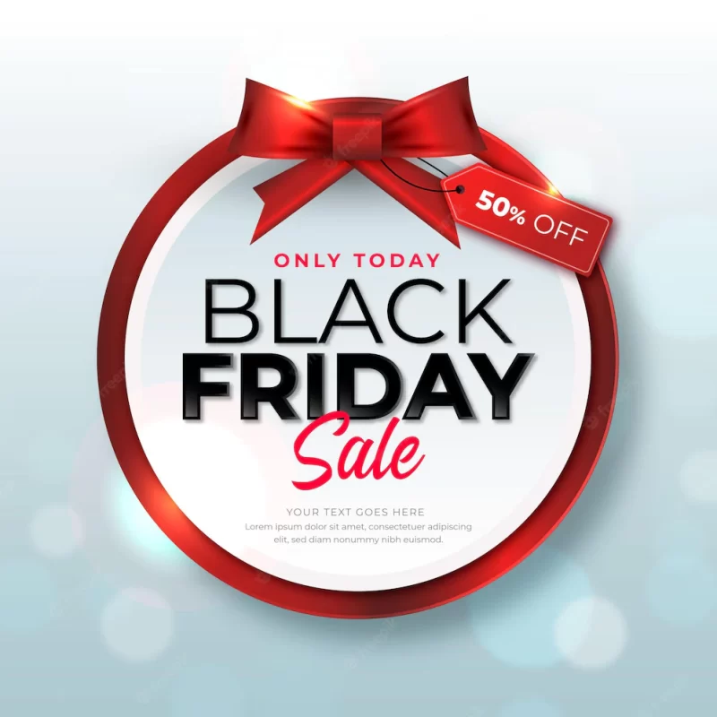 Realistic banner black friday Free Vector